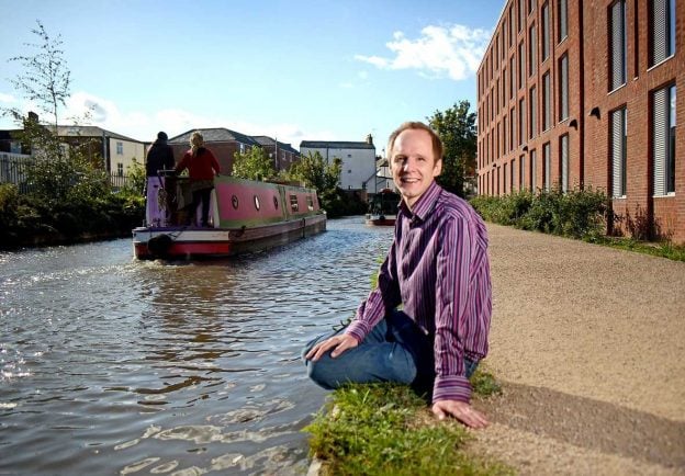 Councillor Jonathan Chilvers on canal towpath