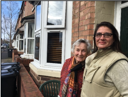 Photo of Councillor Janet Alty with local resident