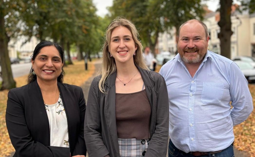 Cllr Becky Davidson (pictured centre with Green councillors Will Roberts &amp; Hema YellaPragada)