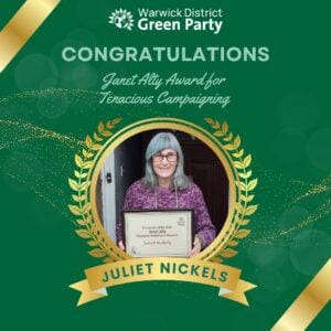 Juliet Nickels has won the Janet Alty Award for Tenacious